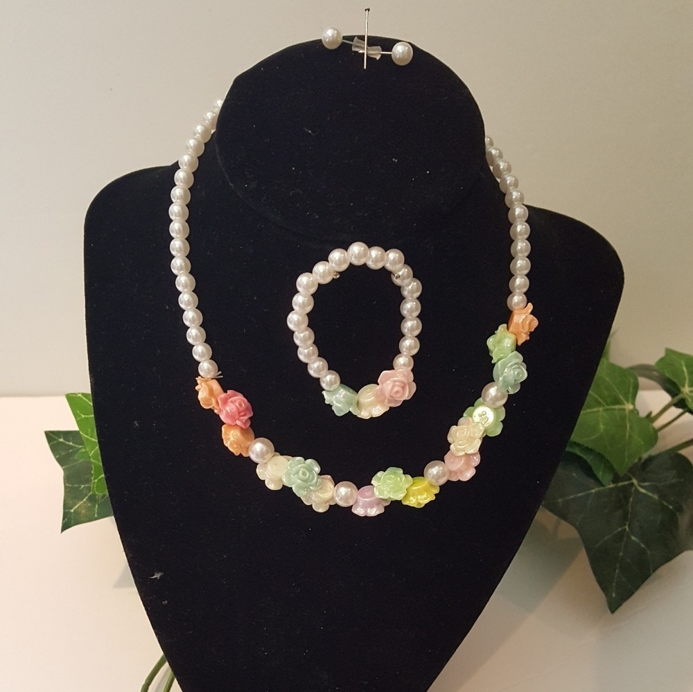 Kids set necklace bracelet earring